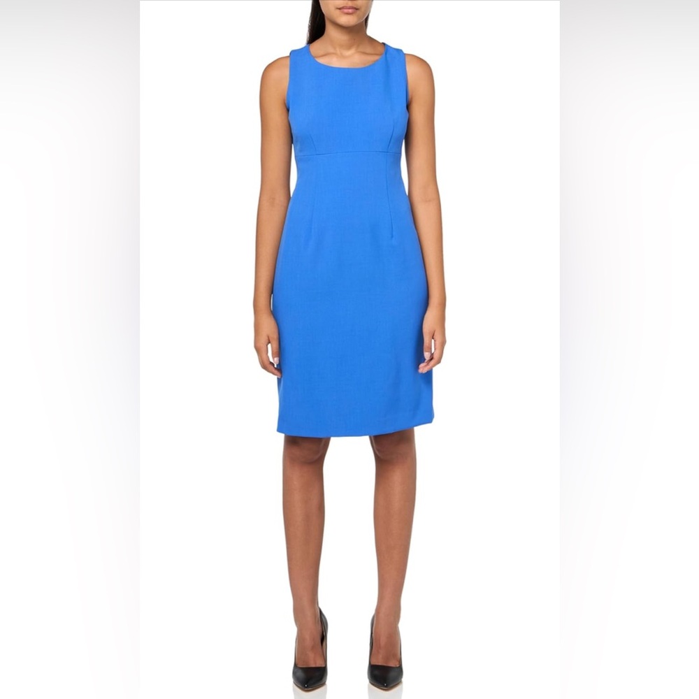 NEW Women's Le Suit Jacket/Dress Suit Cornflower Blue Dress Set - Picture 2 of 5